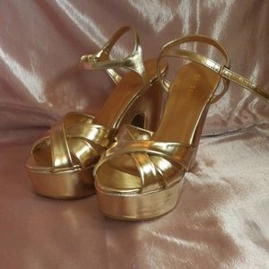 Platform Gold Heels